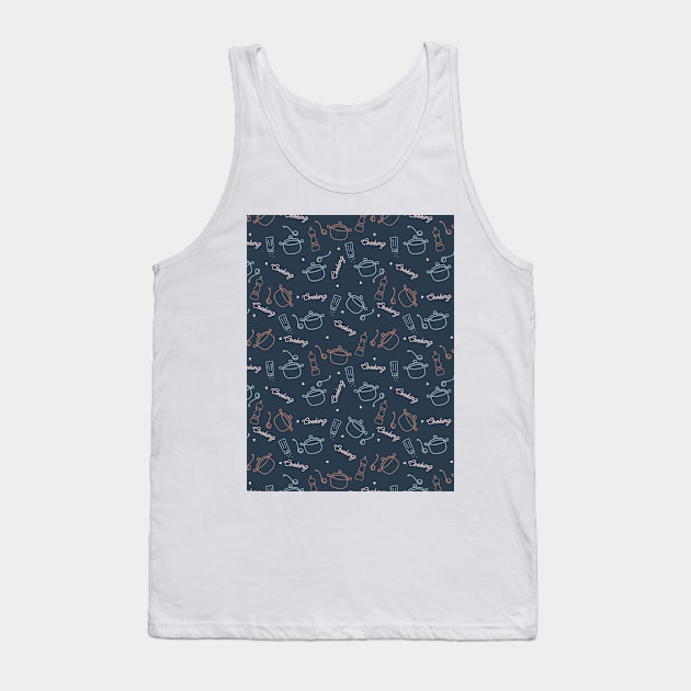 Cooking is a Pleasure Thing Pattern Tank Top by FlinArt